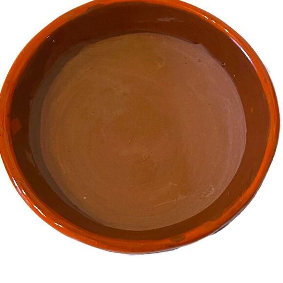 Mexican Redware Pottery Powder Box Signed Puerto Vallarta Trinket Orange Flowers - Picture 4 of 9